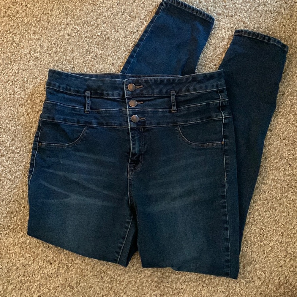 Button Up High Rise Skinny Jeans